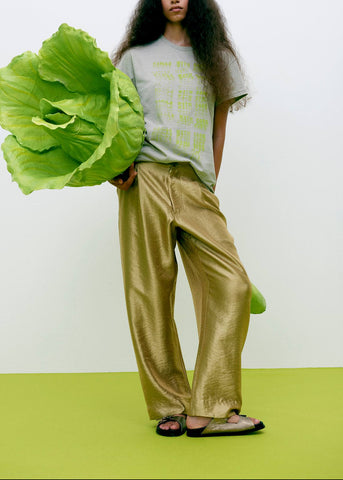 Thalia Woven Gold Trousers