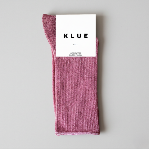 Deep Pink Glitter Socks