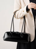 Black Leather Baguette Bag