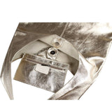 Metallic Black Leather Tote