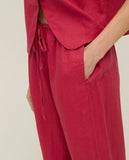 Raspberry Linen Trousers