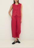 Raspberry Linen Top