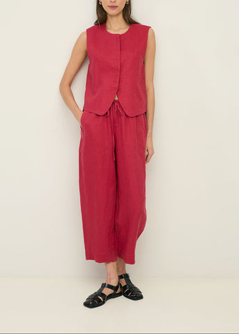 Raspberry Linen Trousers