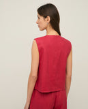 Raspberry Linen Top