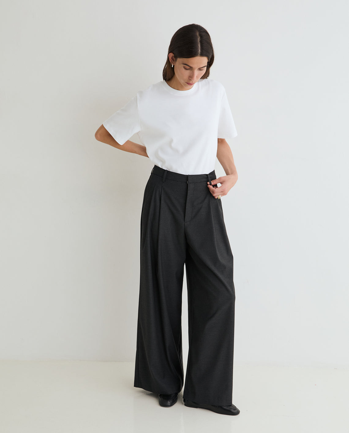 Slate Wide Leg Trousers