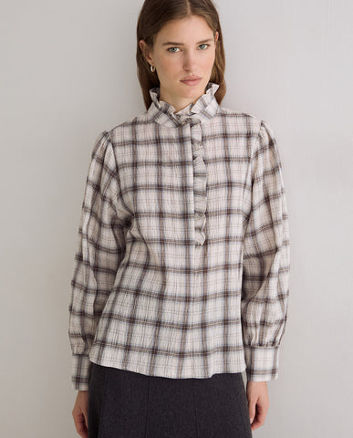Plaid Ruffle Shirt