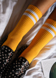 Yellow and White Sports Socks