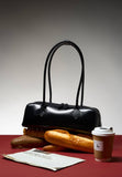 Black Leather Baguette Bag
