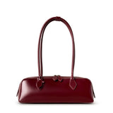Burgundy Leather Baguette Bag