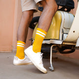 Yellow and White Sports Socks