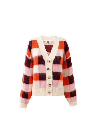 Checkered Knit Cardi