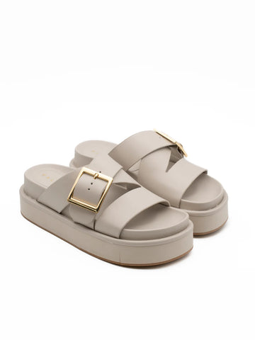 Demi Leather Sandal Off White