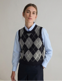 Argyle Grey Knit Vest