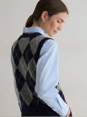 Argyle Grey Knit Vest