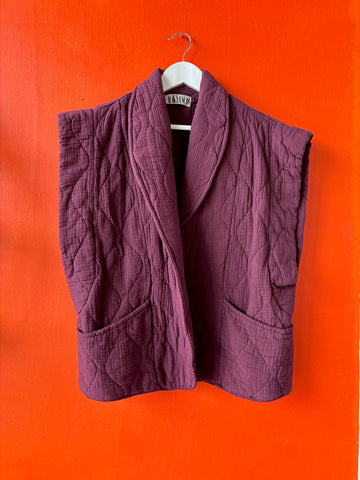 Brooklyn Burgundy Sleeveless Kimono