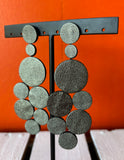 Silver Moon Leather Earrings