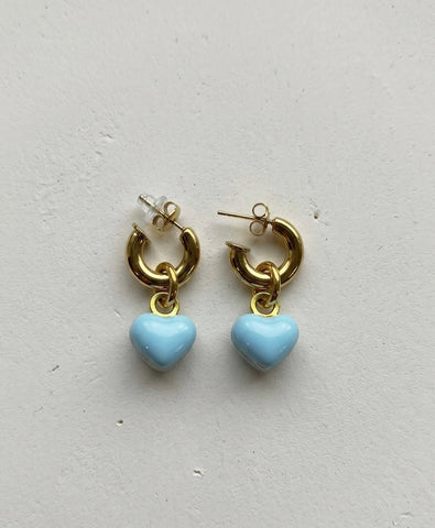 Blue Heart Earrings