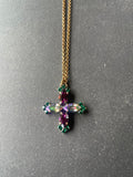 Purple Crystal Cross Necklace