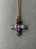 Purple Crystal Cross Necklace