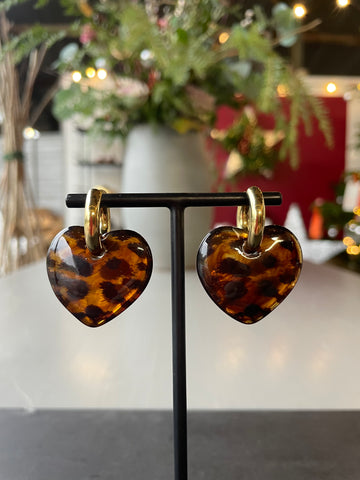 Large Amber Hearts