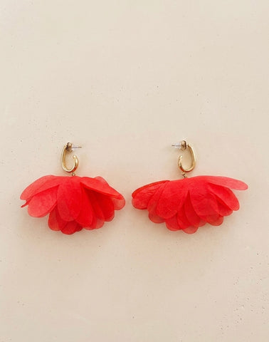 Coral Bird Earrings