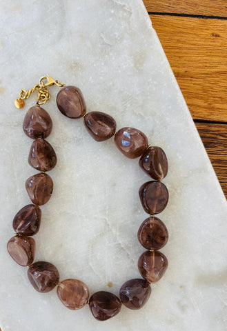 Oreda Beaded Necklace Smoke