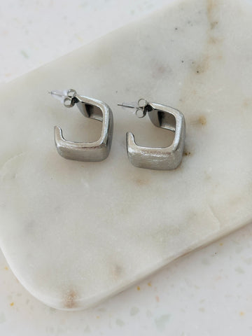 Square Earrings Silver