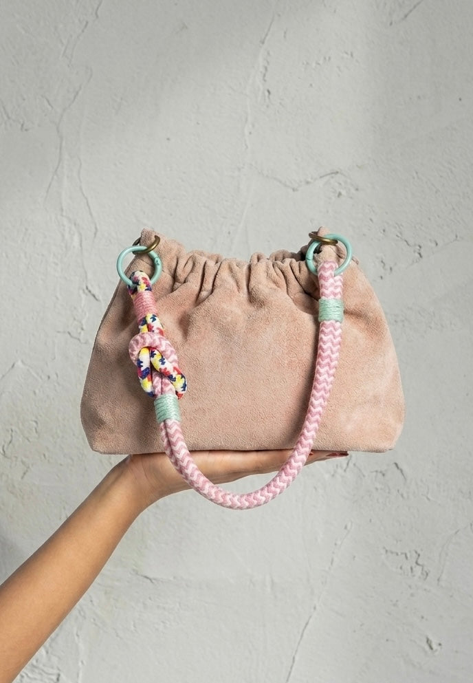 Suede Leather Rose Bag