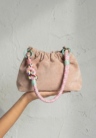 Suede Leather Rose Bag