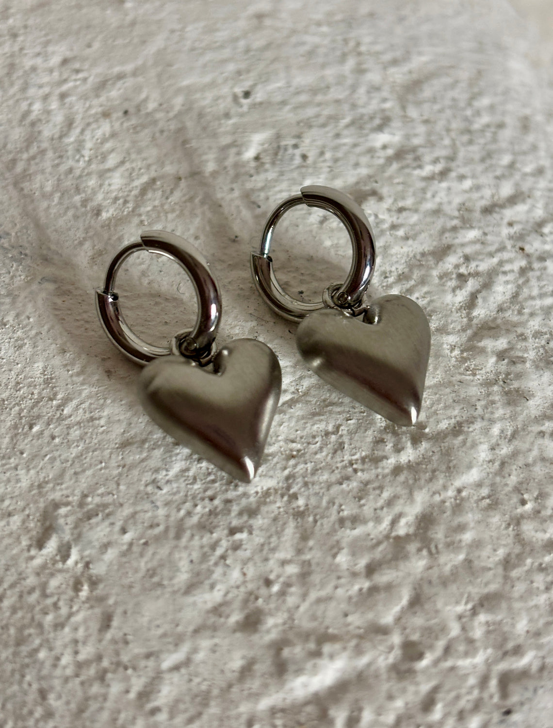 Small Silver Heart Earrings