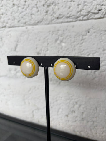 Round Yellow Stripe Earring