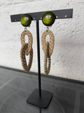 Green Woven Earrings