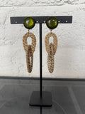 Green Woven Earrings