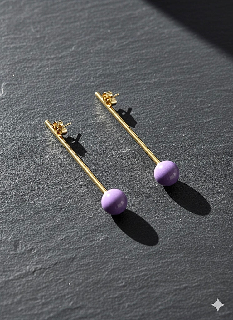 Gold Bar Drop Earrings