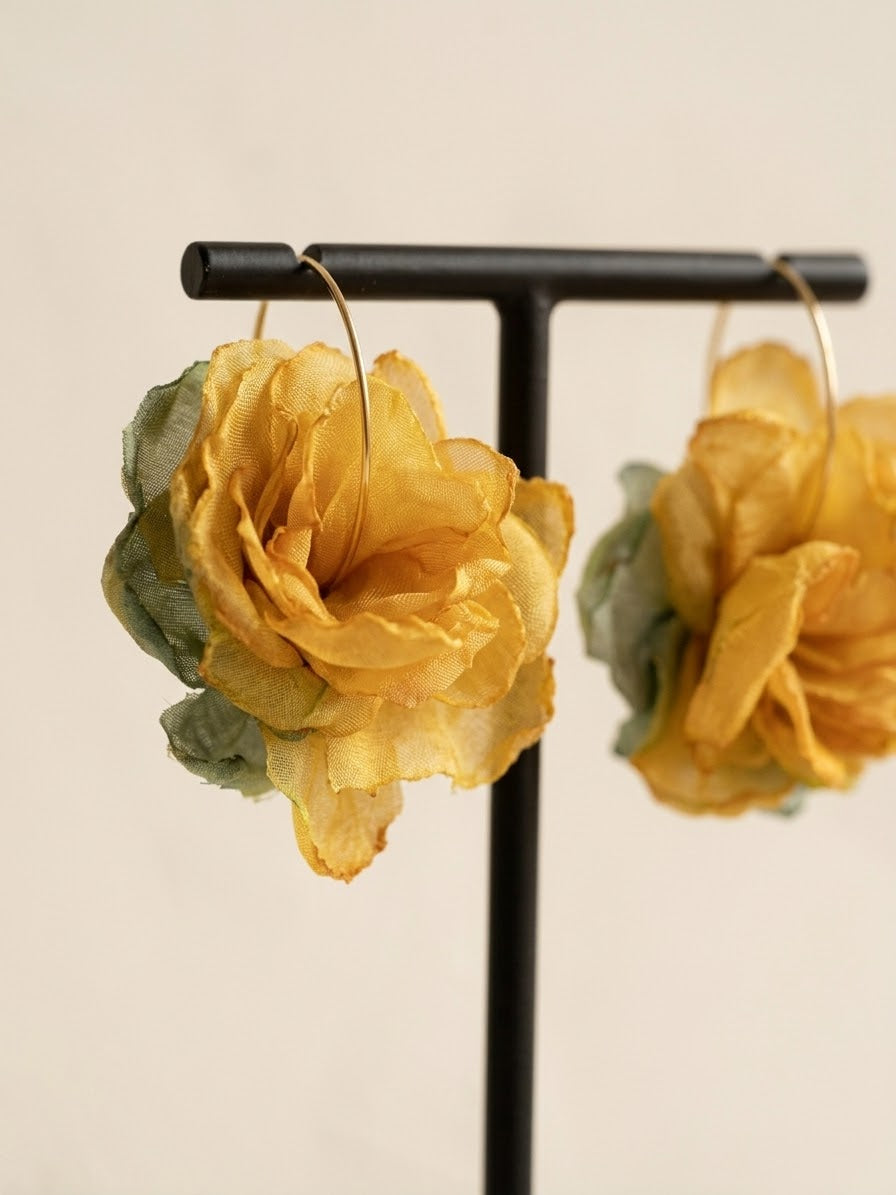 Gold Rose Earrings