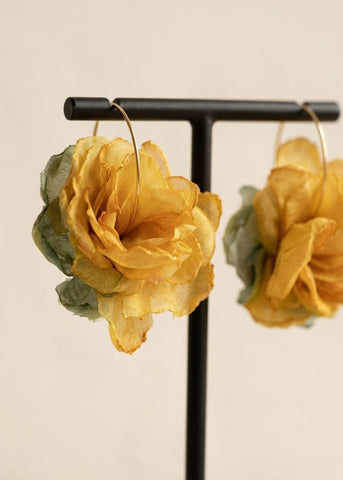 Gold Rose Earrings