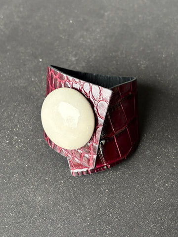 Metallic Leather Interchangeable Cuff