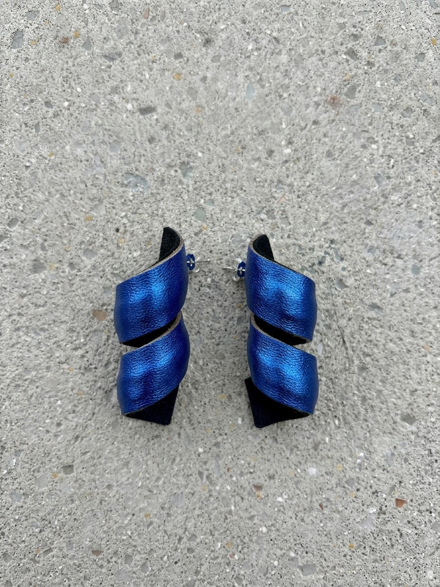 Cobalt Coil Earrings
