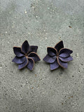 Star Flower Leather Earrings