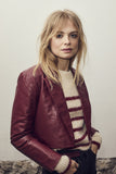 Phoebe Cropped Leather Jacket