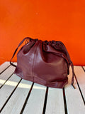 Lara Leather Drawstring Bag