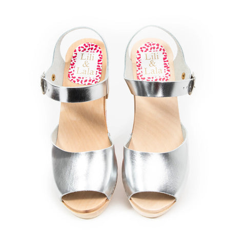 Silver Clog Sandals