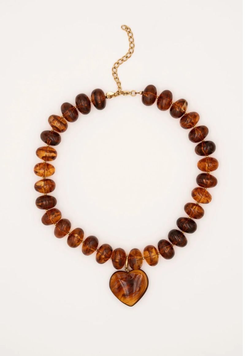 Amber Heart Necklace