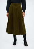 Olive Corduroy Skirt