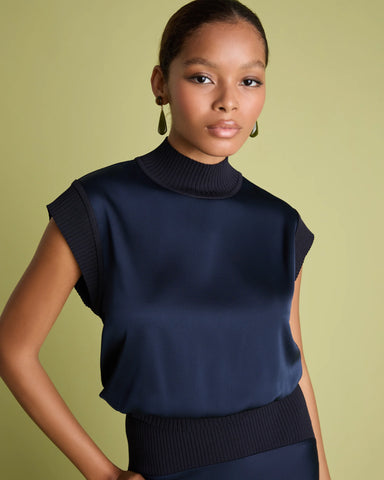 Knit and Satin Top