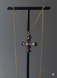 Purple Crystal Cross Necklace
