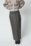 Chocolate Vegan Leather Skirt
