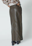Chocolate Vegan Leather Skirt