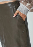 Chocolate Vegan Leather Skirt