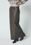 Chocolate Vegan Leather Skirt